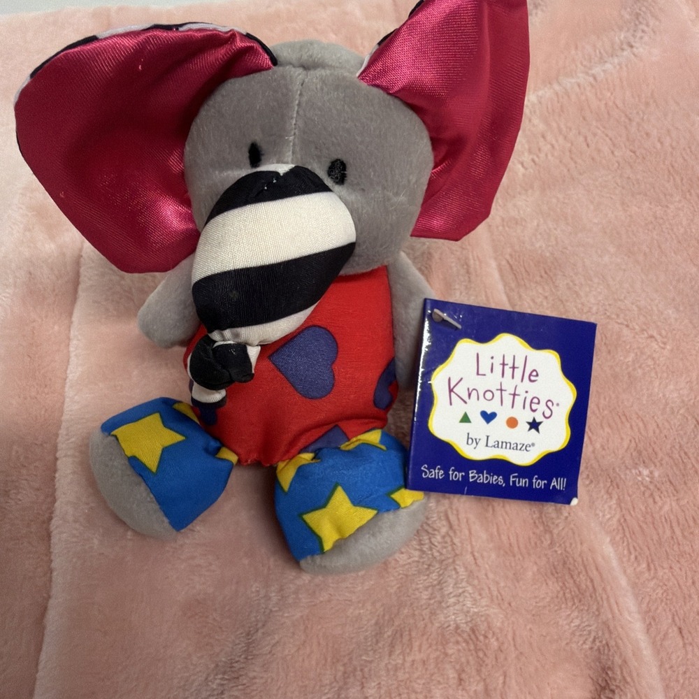 Vintage Lamaze Little Knotties Patches The Elephant Retired RARE Y2K Baby Toy